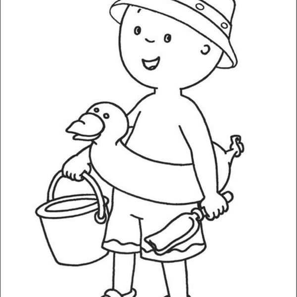 Download Caillou Coloring Pages with Cat - Free Printable Coloring Pages