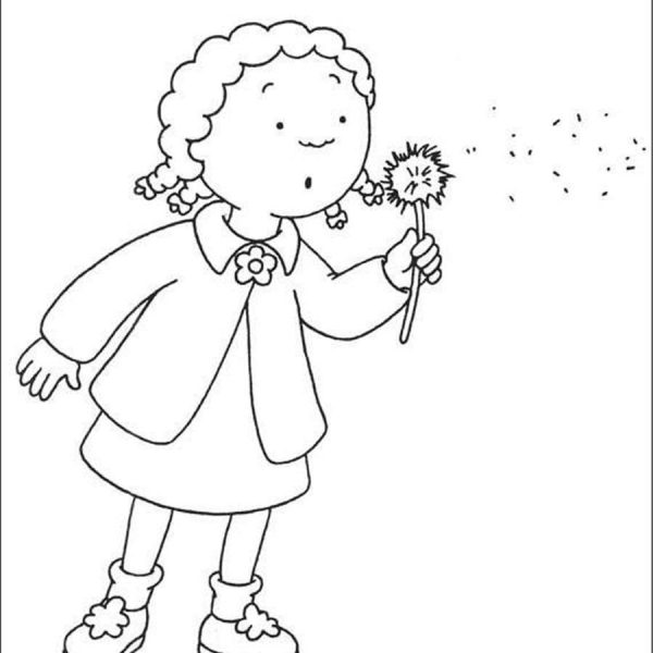 Christmas Caillou Coloring Pages Merry Chiristmas - Free Printable