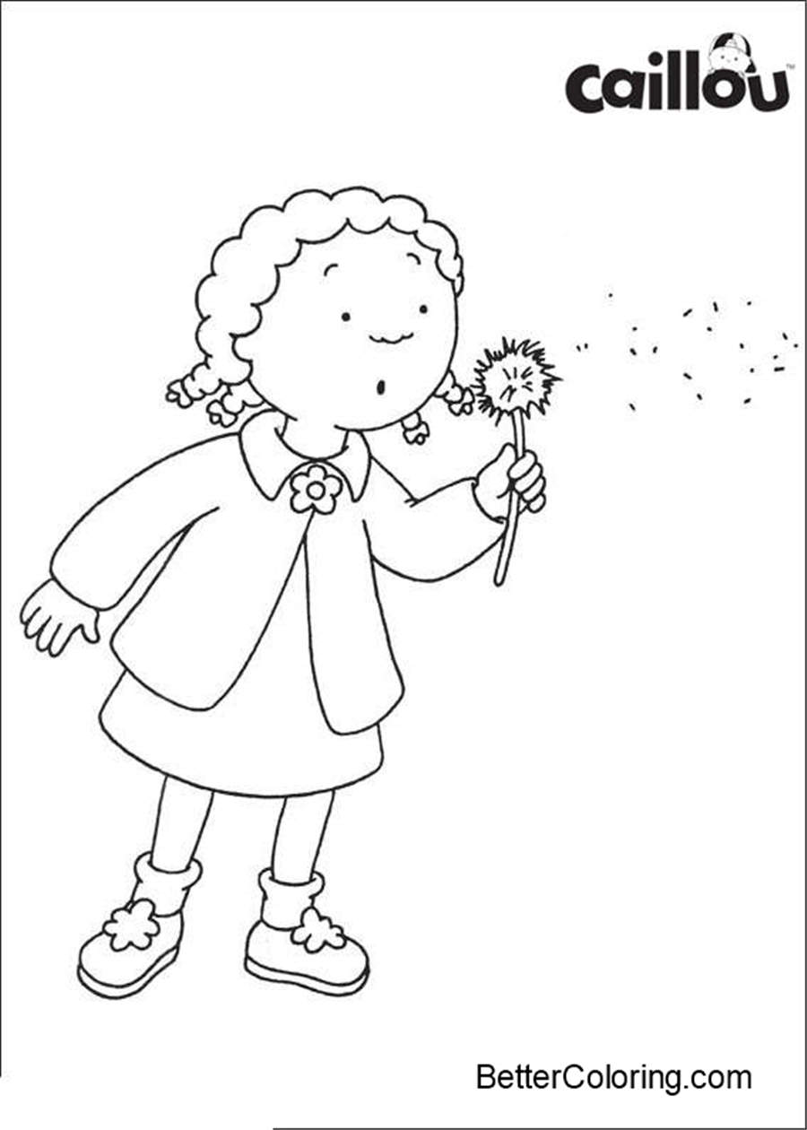 Free Caillou Coloring Pages Rosie and Dandelion printable