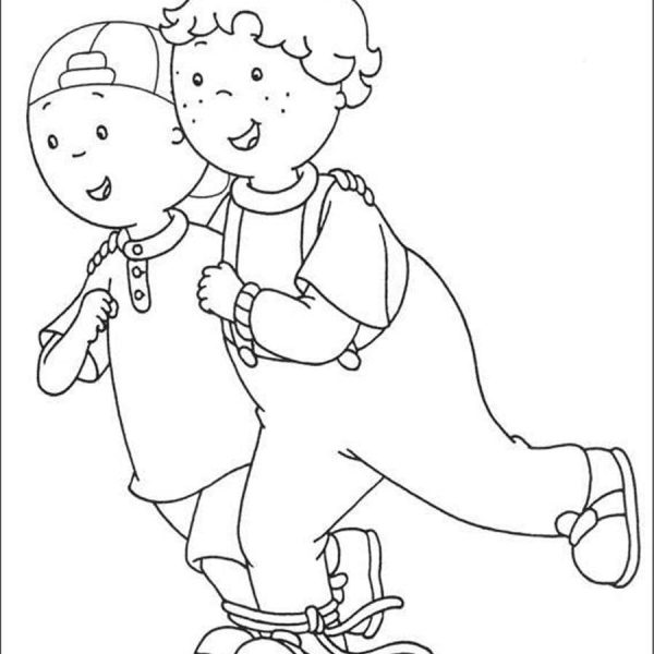 Christmas Caillou Coloring Pages Merry Chiristmas Free Printable