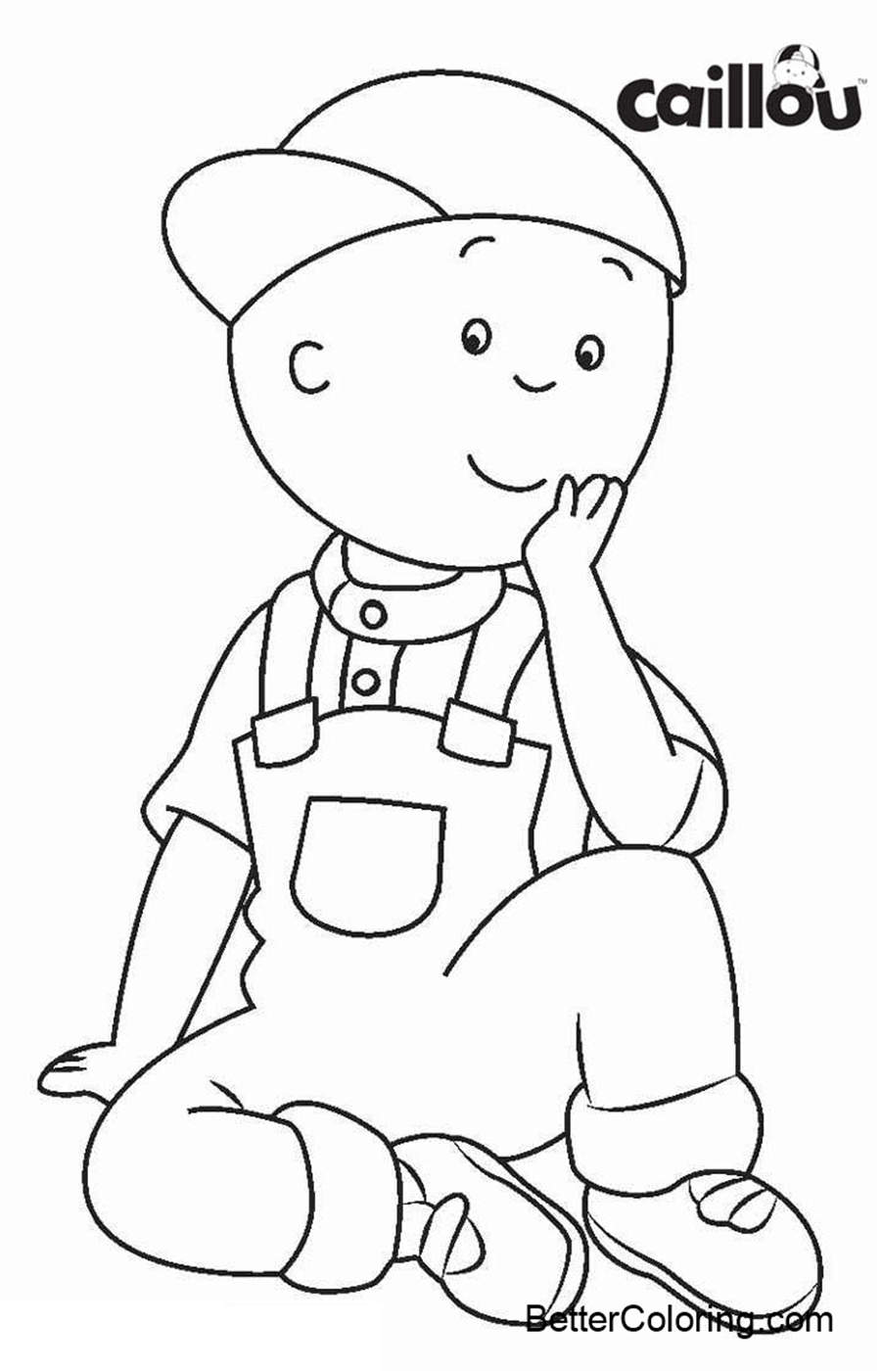 Download Caillou Coloring Pages in Hat - Free Printable Coloring Pages