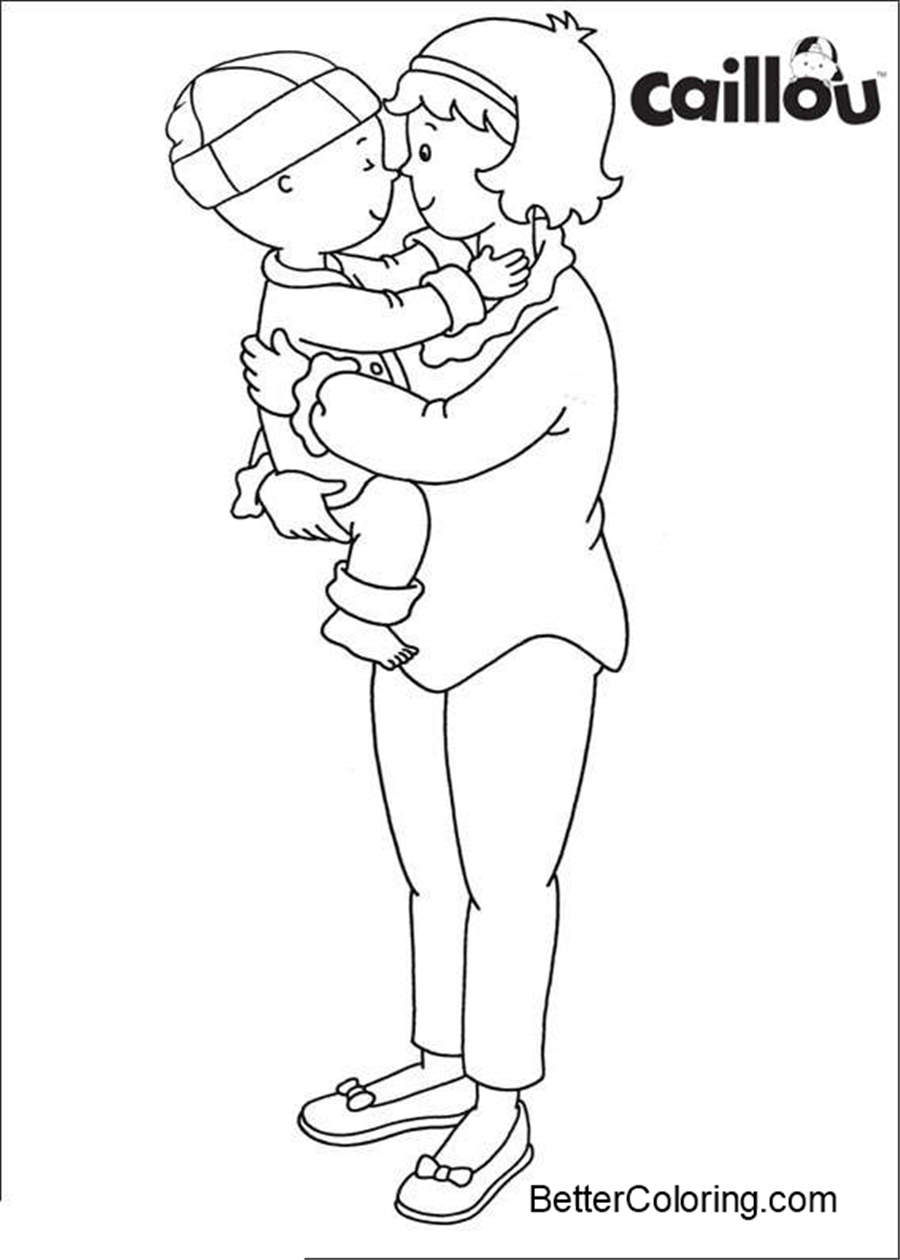 Download Caillou Coloring Pages with Mom - Free Printable Coloring Pages