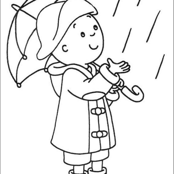 Christmas Caillou Coloring Pages Merry Chiristmas Free Printable