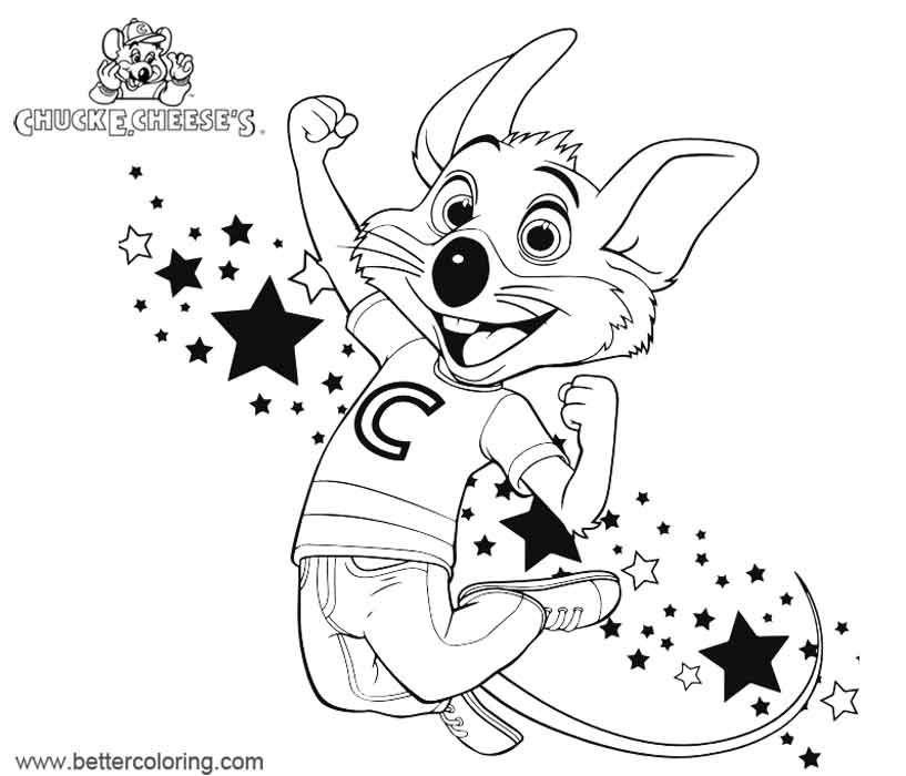 Chuck E Cheese Coloring Pages Black and White Free Printable Coloring