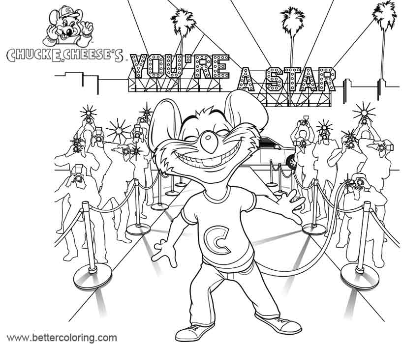 Chuck E Cheese Coloring Pages Chuckarazzi - Free Printable Coloring Pages