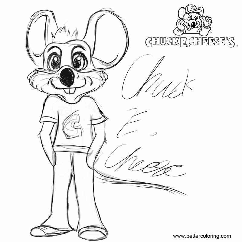 Free Chuck E Cheese Coloring Pages Fan Art printable