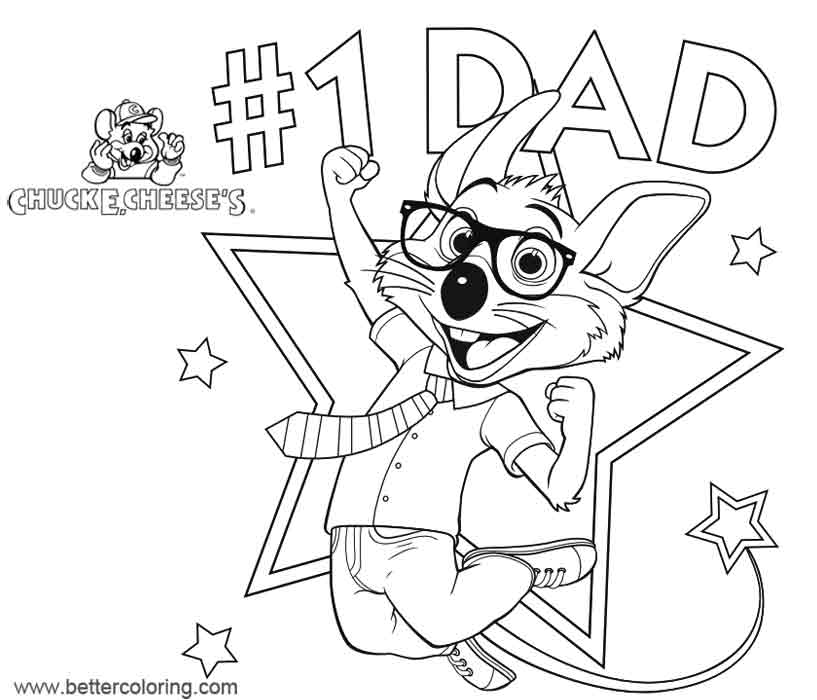 Free Chuck E Cheese Coloring Pages Fathers Day printable