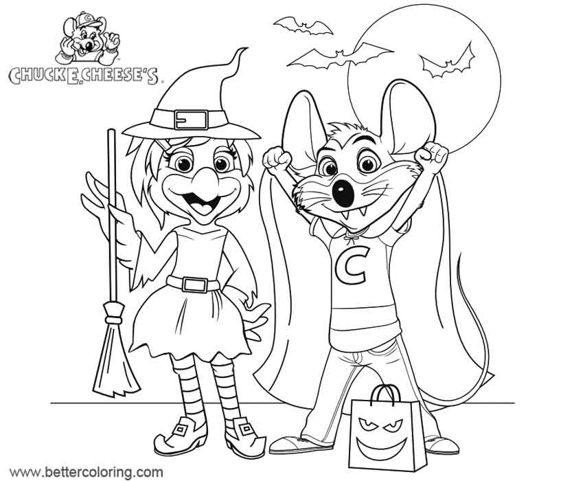 Free Chuck E Cheese Coloring Pages Halloween printable