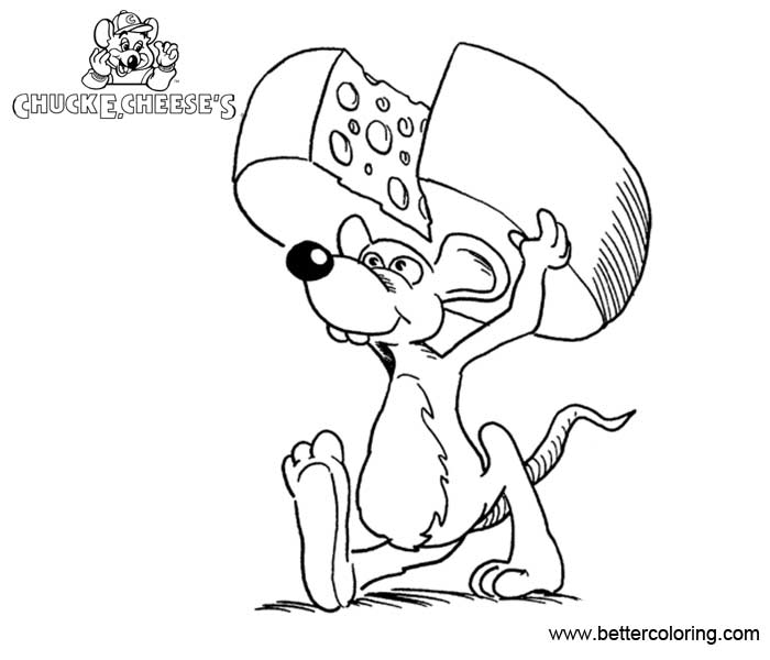 Free Chuck E Cheese Coloring Pages Mouse with Cheese printable