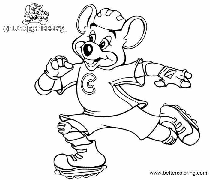 Chuck E Cheese Coloring Pages Roller Skating - Free Printable Coloring Pages