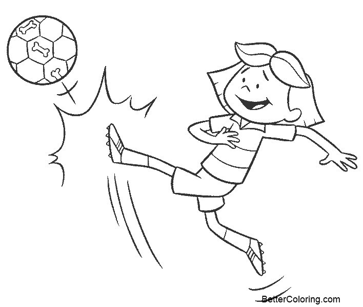 Free Clifford Coloring Pages Emily Playing Football printable