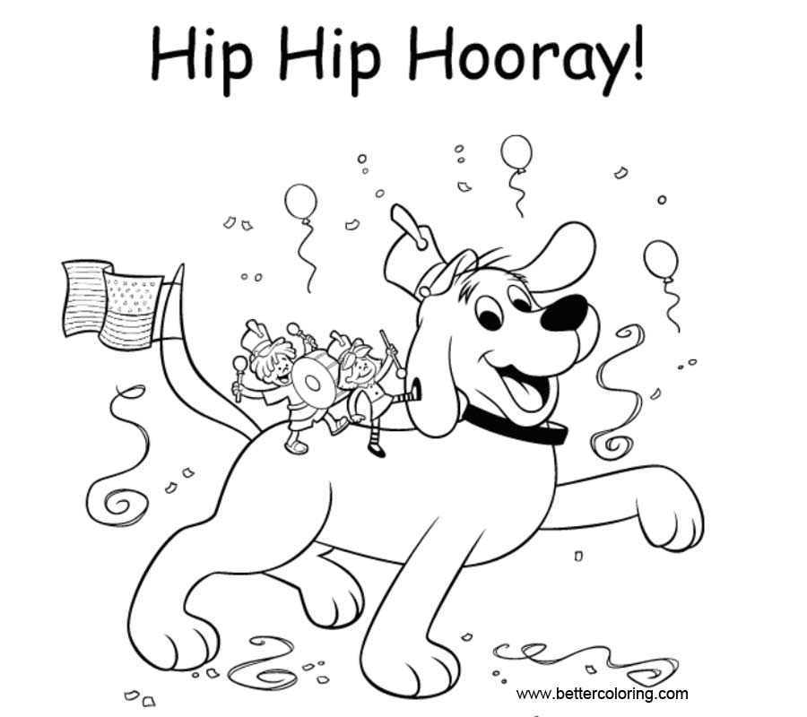 Free Clifford Coloring Pages Hip Hip Hooray printable