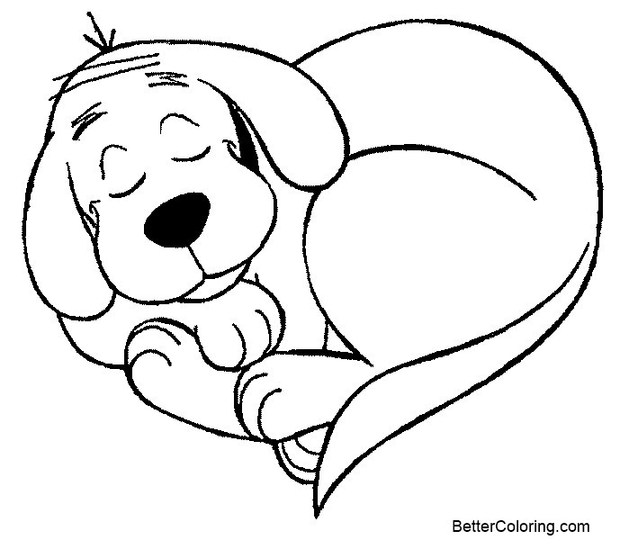 Free Clifford Coloring Pages Sleeping printable
