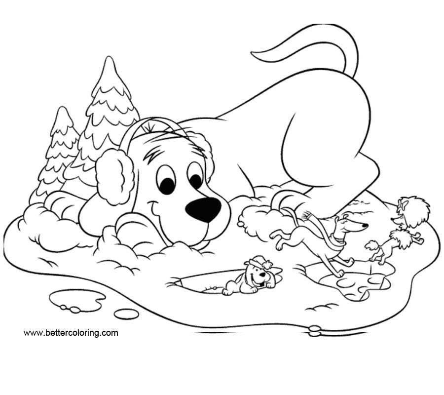 Clifford Coloring Pages Snow Free Printable Coloring Pages