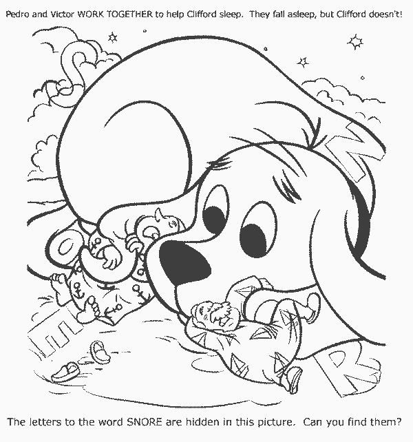 Free Clifford Coloring Pages Work Together printable