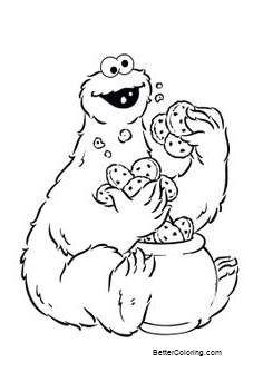 Free Cookie Monster Elmo Coloring Pages printable