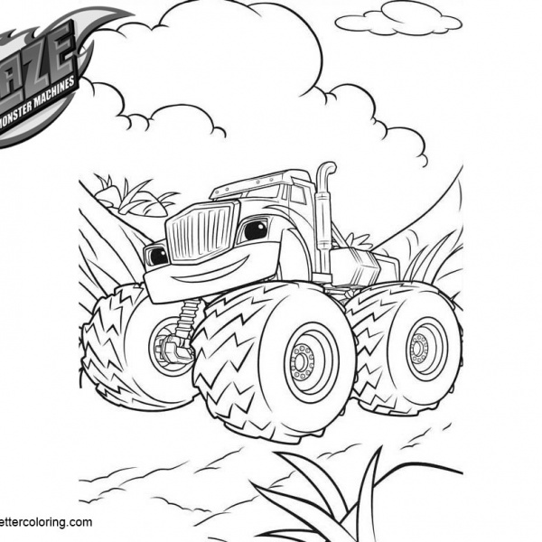 Blaze and the Monster Machines Coloring Pages Blaze Gabby and Aj - Free ...