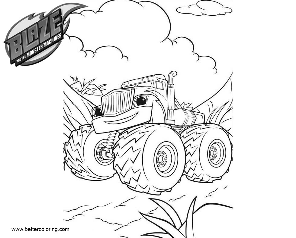 Crusher Blaze and the Monster Machines Coloring Pages - Free Printable