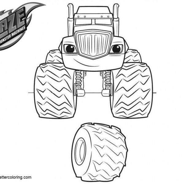 Blaze and the Monster Machines Coloring Pages Line Art - Free Printable