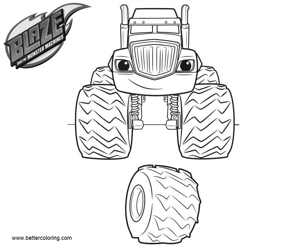 Crusher from Blaze and the Monster Machines Coloring Pages - Free