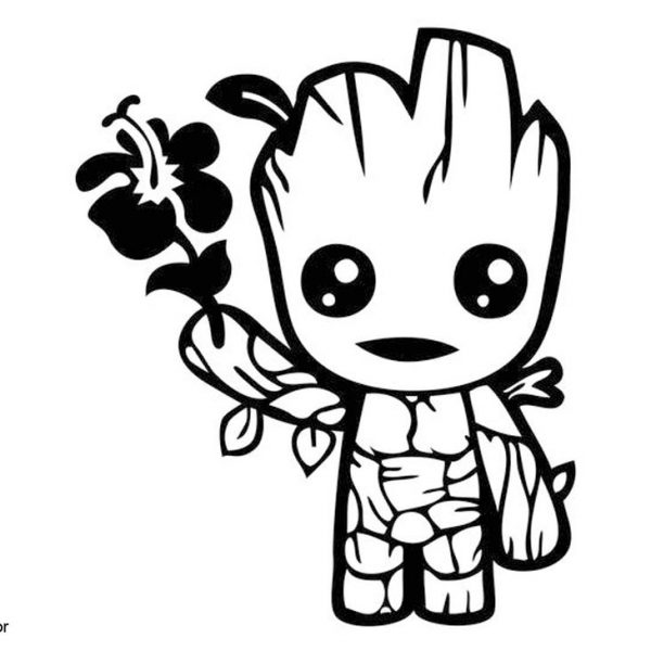 Christmas Baby Groot Coloring Pages - Free Printable Coloring Pages