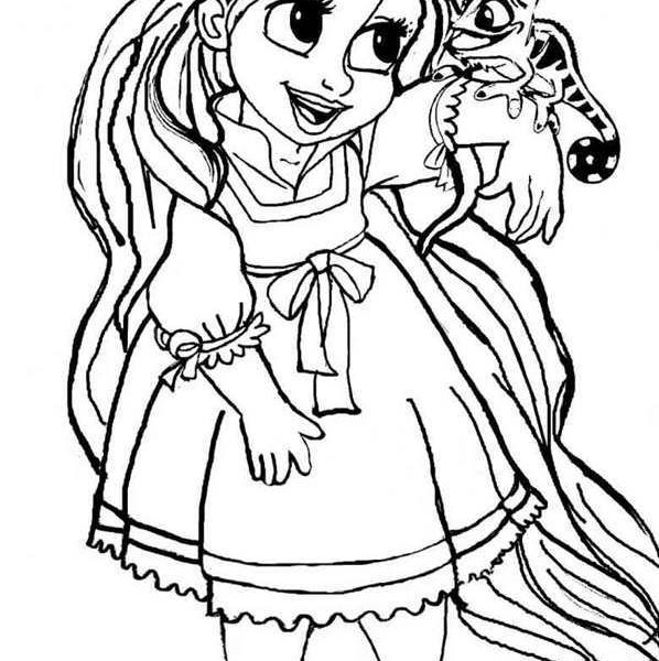 Baby Disney Princess Coloring Pages Easy Drawing Free Printable