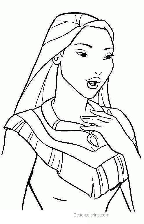 Free Cute Pocahontas Coloring Pages printable