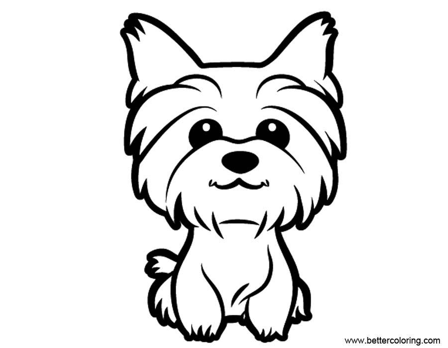 Free Cute Yorkie Coloring Pages printable
