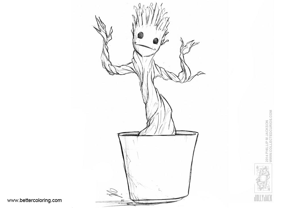 Free Dancing Baby Groot Coloring Pages printable