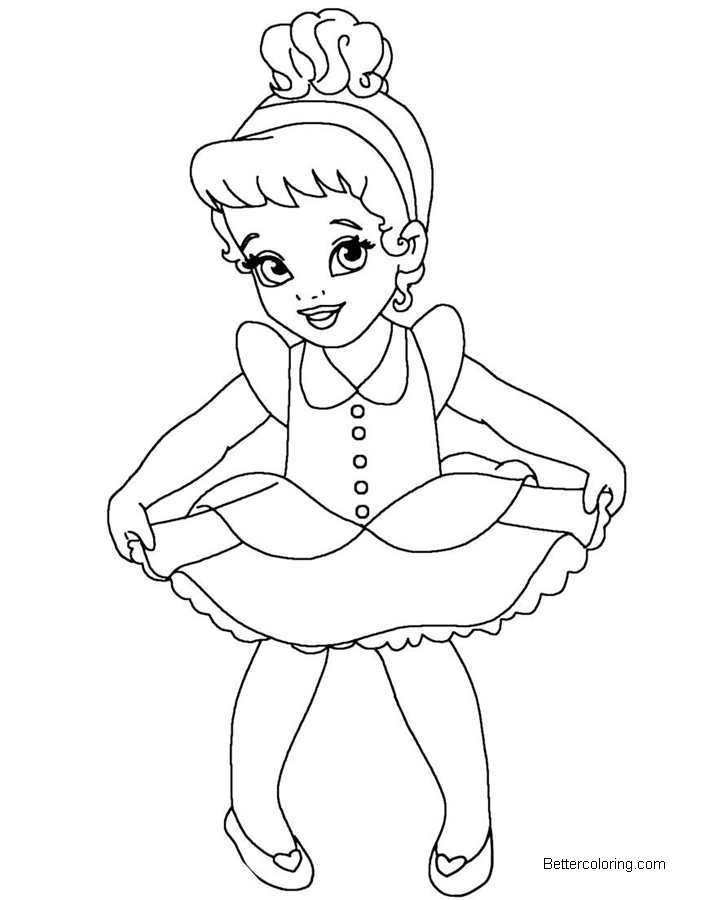 Free Disney Baby Princess Coloring Pages Black and White printable