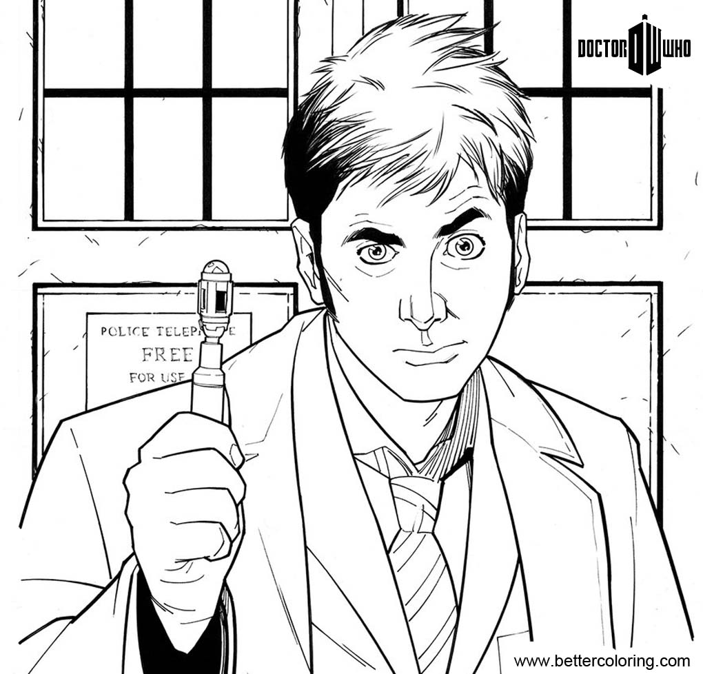 Free Doctor Who Coloring Pages  David Tennant printable