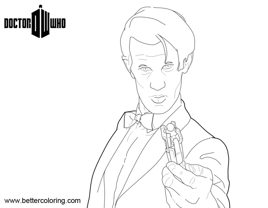 Free Doctor Who Coloring Pages Line Drawing printable