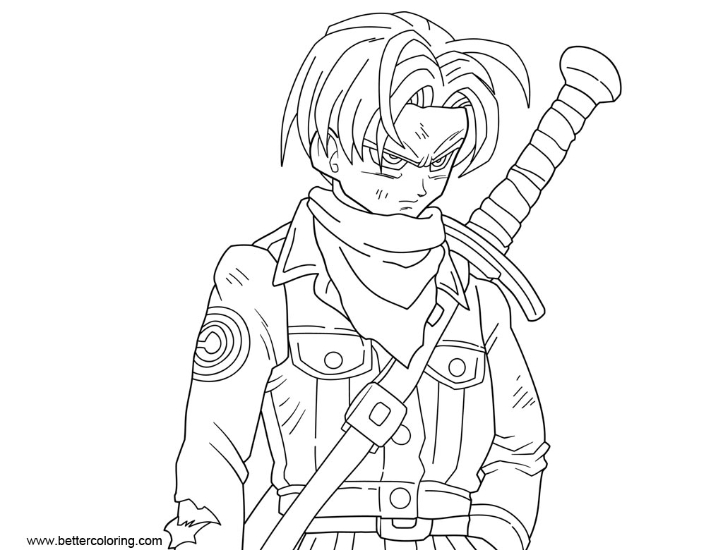 Dragon Ball Super Coloring Pages Mirai Trunks - Free Printable Coloring Pages