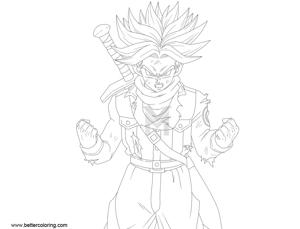 Free Dragon Ball Super Coloring Pages Super Trunks by victormontecinos printable