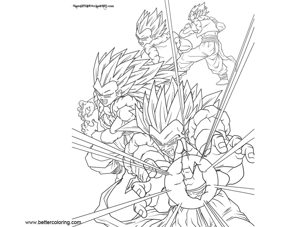 Free Dragon Ball Super Coloring Pages Teen Gotenks DBAF All Forms printable