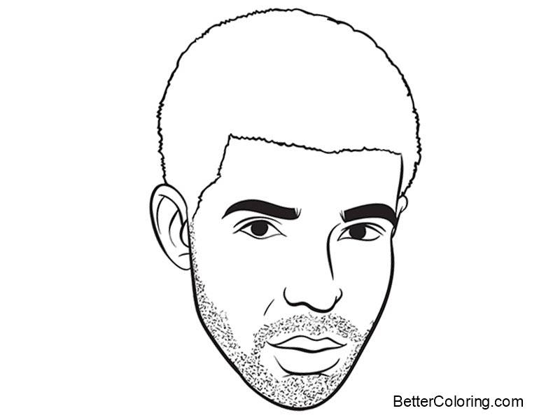 Drake Coloring Pages Face Drawing - Free Printable Coloring Pages