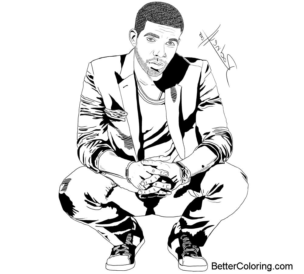 Free Drake Coloring Pages Fan Inks printable