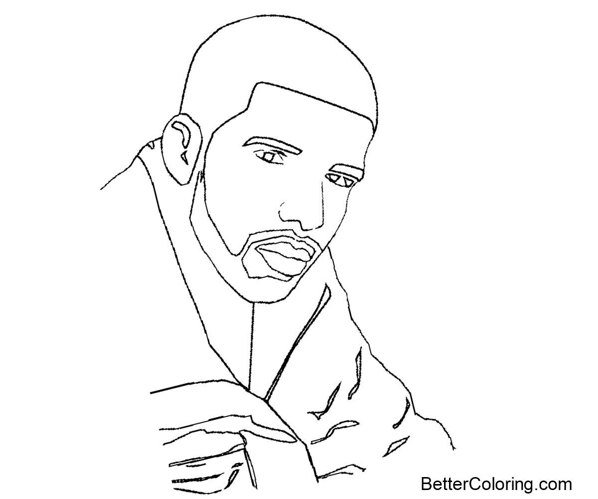Free Drake Coloring Pages Outline printable