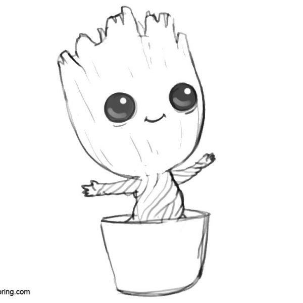 Christmas Baby Groot Coloring Pages - Free Printable Coloring Pages
