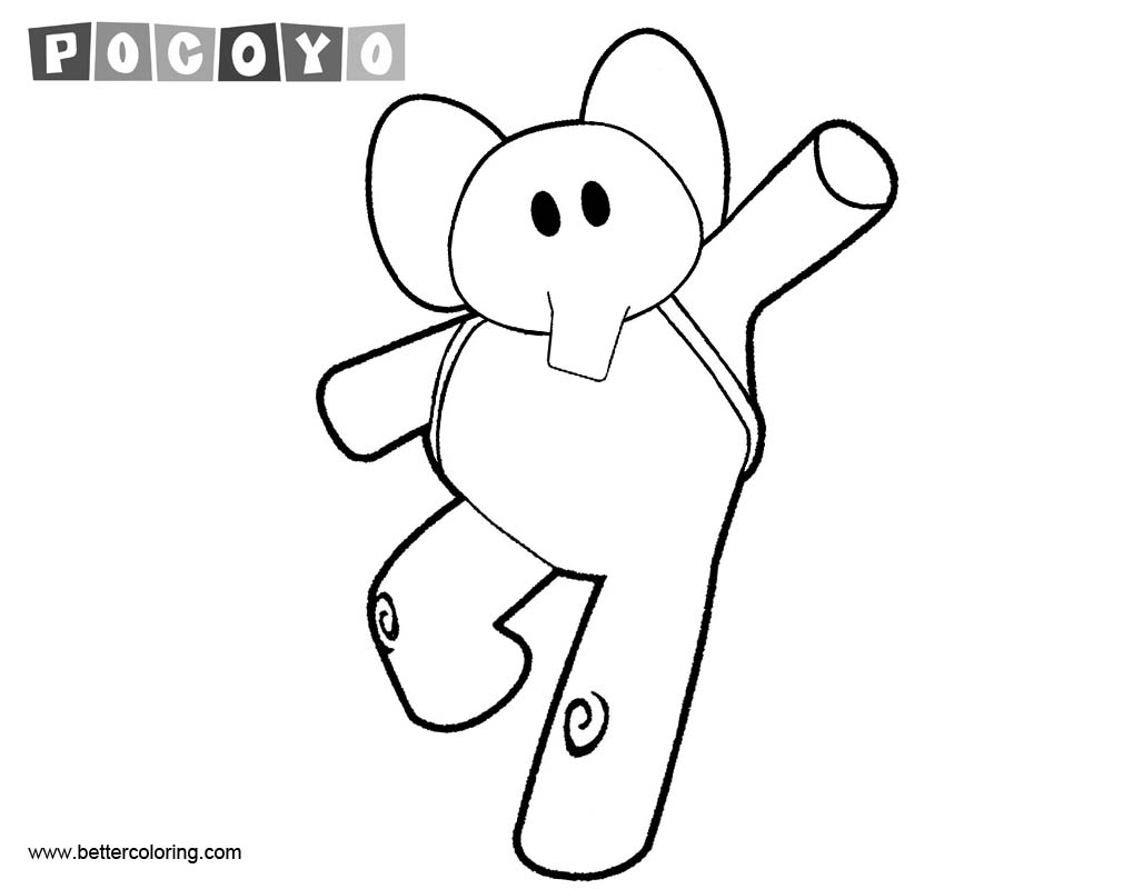 Free Elly from Pocoyo Coloring Pages printable