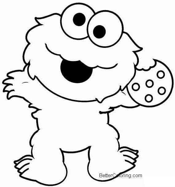Free Elmo Coloring Pages Cookie Monster printable
