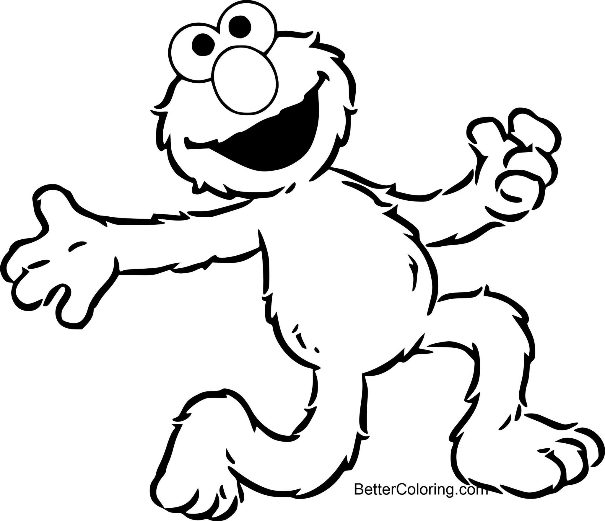 Free Elmo Coloring Pages Easy Drawing printable