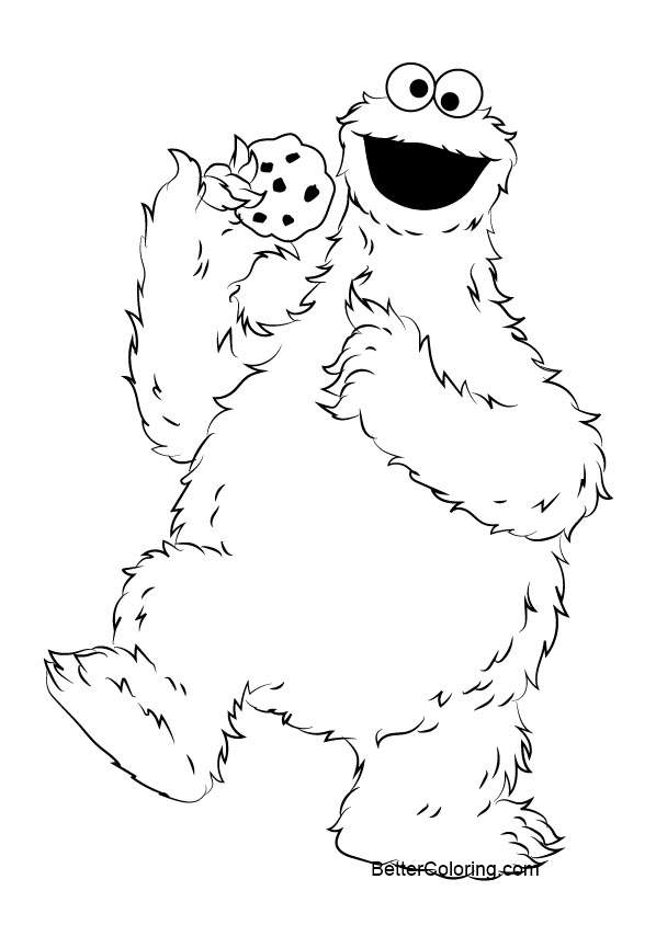 Free Elmo Coloring Pages Eating Cookie printable