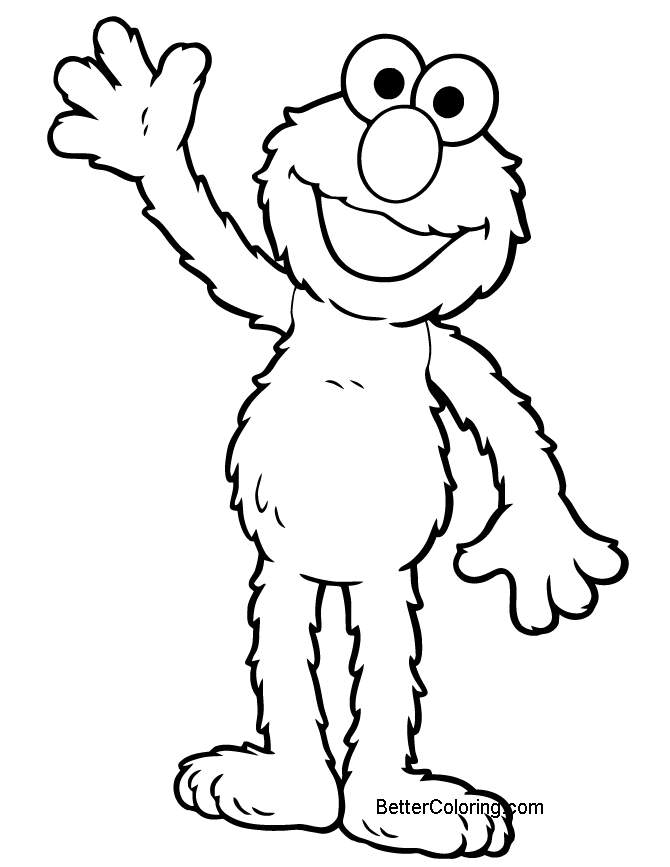 Free Elmo Coloring Pages Line Art printable