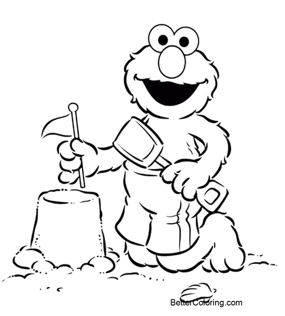 Free Elmo Coloring Pages Play Sands printable