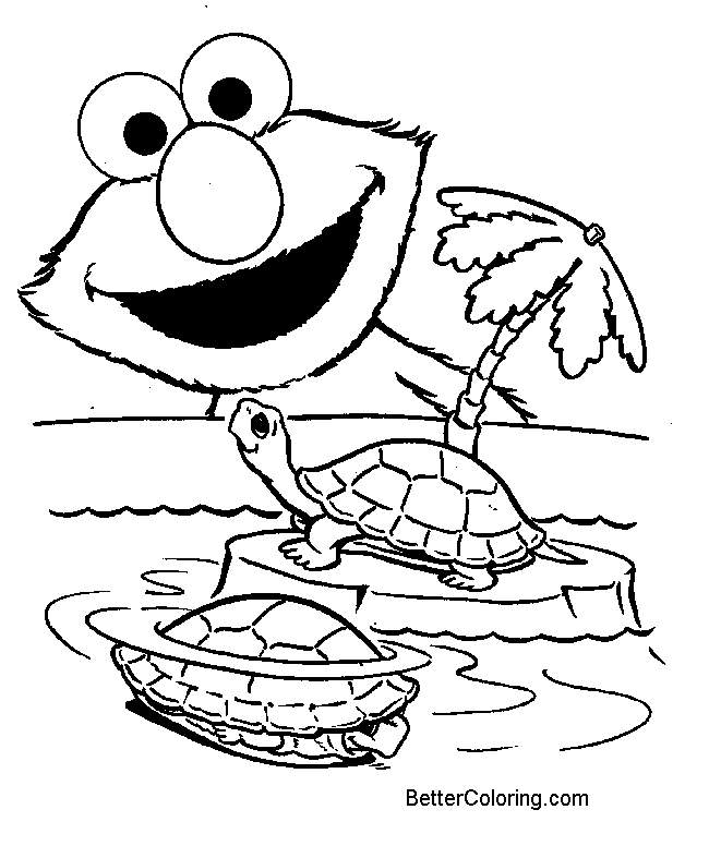 Free Elmo Coloring Pages and Turtles for Kindergarten printable