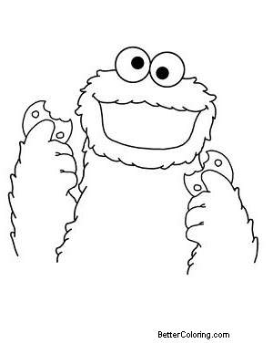 Free Elmo Coloring Pages  with Cookie printable