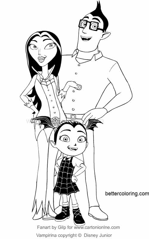 Free Family of Vampirina Coloring Pages printable