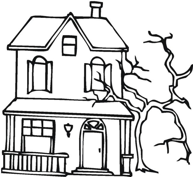 Download Free Printable Haunted House Coloring Pages For Preschool ...