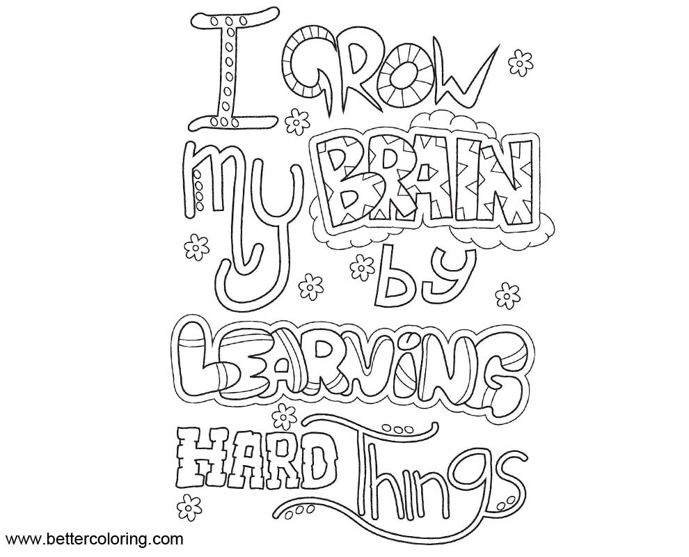 Free Growth Mindset Coloring Pages Grow My Brain printable